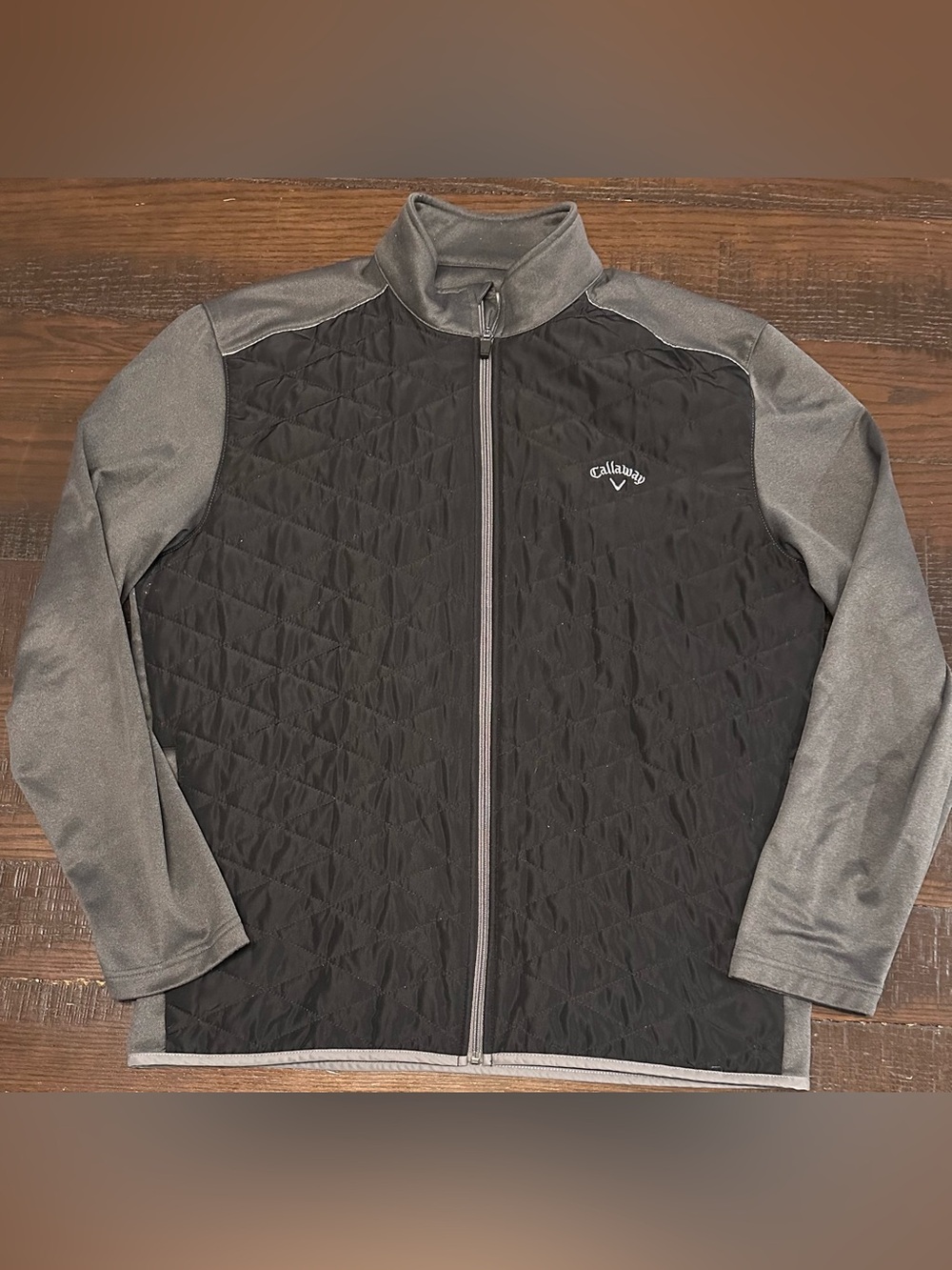 Callaway Men's Black & Gray Quilted Full-Zip Jacket